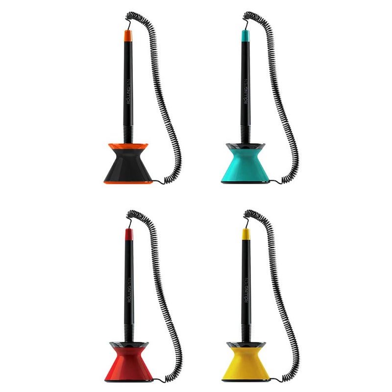 Monami â€œRolling Penâ€ 0.7 mm Stand Type Spring Joint Pen with Adhesive Tape. (4 Colors, 4 Pack) - Image 1